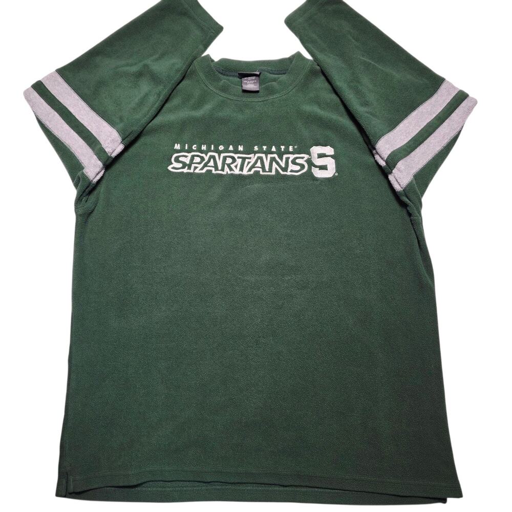 Vintage Michigan State Spartans Fleece Men's Large Green Sweatshirt MSU Pro Edge